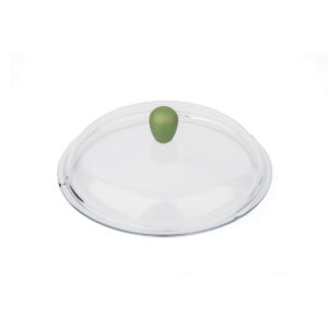 Pokrywka szklana ANIMA VERDE 24 cm / Barazzoni - zielony uchwyt pokrywki w kształcie gałki