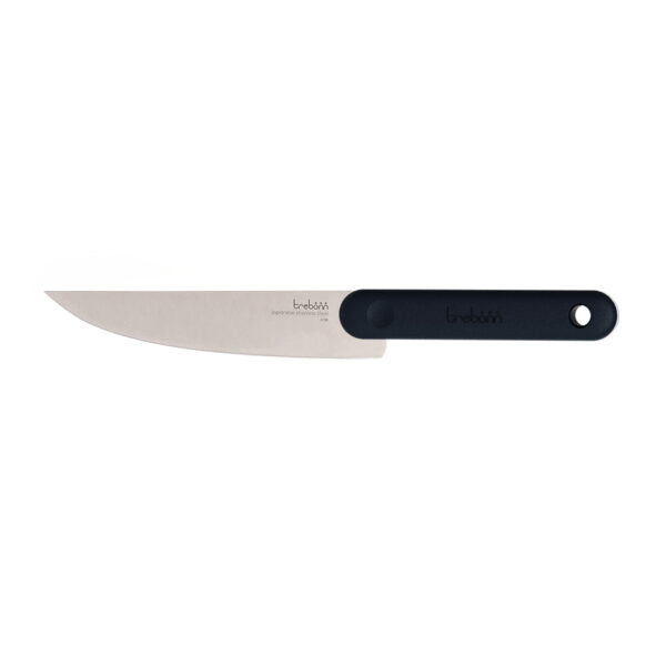 Nóż do mięsa japoński Black / Trebonn - wysokiej jakości nóż kuchenny z ostrzem o długości 18 cm, wykonany z japońskiej stali nierdzewnej. Zapewnia doskonałą ostrość i precyzję przy krojeniu mięsa. Rękojeść czarna z antypoślizgowego tworzywa ABS/TPR zapewnia wygodny chwyt. Produkt objęty 2-letnią gwarancją producenta.