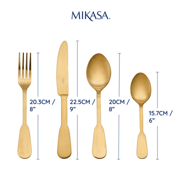 Komplet złotych sztućców SOHO GOLD 16 el. / Mikasa